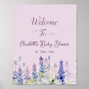 Poster Panneau de bienvenue pour baby shower Fleurs de Lu