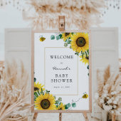 Poster Panneau de bienvenue pour Baby Shower Fleurs de so