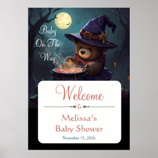 Poster Panneau de bienvenue pour Baby Shower Halloween Ou