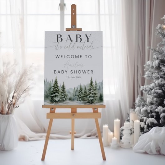 Poster Panneau de bienvenue pour Baby Shower « Il fait fr