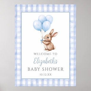 Poster Panneau de bienvenue pour Baby Shower Little Bunny