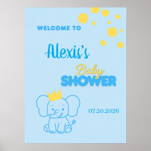 Poster Panneau de bienvenue pour Baby Shower Little Princ