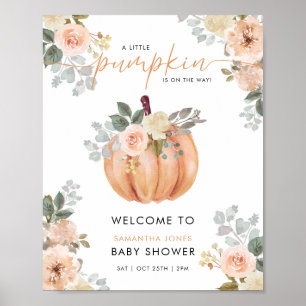 Poster Panneau de bienvenue pour Baby Shower Little Pumpk