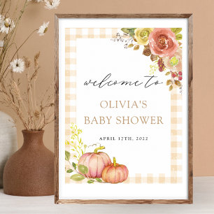 Poster Panneau de bienvenue pour Baby Shower Little Pumpk