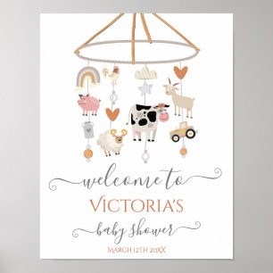 Poster Panneau de bienvenue pour Baby Shower Mobile sur l