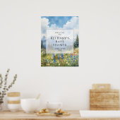 Poster Panneau de bienvenue pour Baby Shower Prairie Flor (Cuisine)