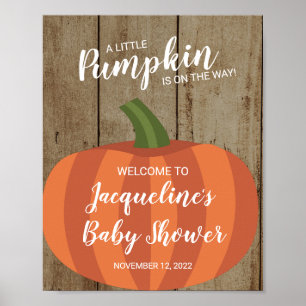 Poster Panneau de bienvenue pour Baby Shower Rustique sur