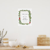 Poster Panneau de bienvenue pour Baby Shower sur la verdu (Cuisine)