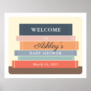 Poster Panneau de bienvenue pour Baby Shower sur le thème