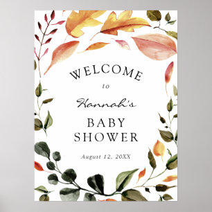 Poster Panneau de bienvenue pour Baby Shower sur le thème