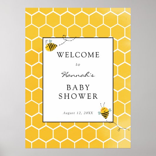 Poster Panneau de bienvenue pour Baby Shower sur le thème (Devant)