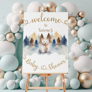 Poster Panneau de bienvenue pour Baby Shower sur le thème