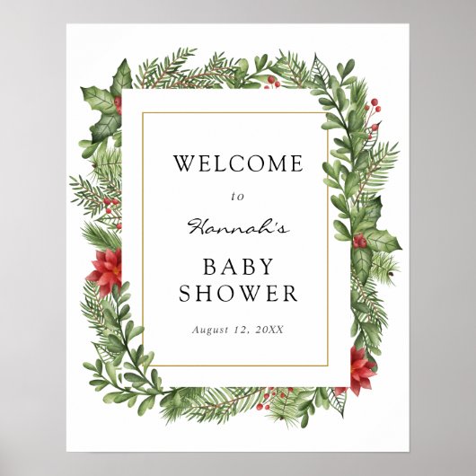 Poster Panneau de bienvenue pour Baby Shower sur le thème (Devant)