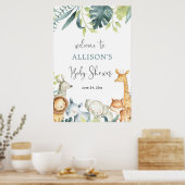 Poster Panneau de bienvenue pour baby shower sur les anim (Cuisine)