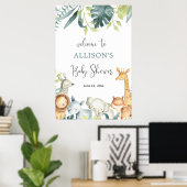 Poster Panneau de bienvenue pour baby shower sur les anim (Bureau à domicile)