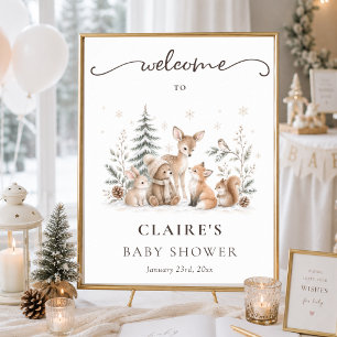 Poster Panneau de bienvenue pour Baby Shower sur les Anim