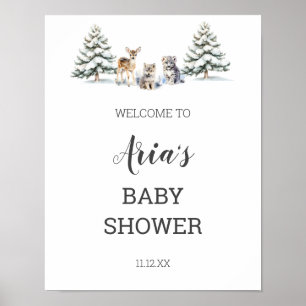 Poster Panneau de bienvenue pour Baby Shower sur les Anim
