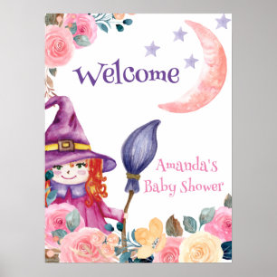 Poster Panneau de bienvenue pour Baby Shower Sweet Flower