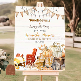 Poster Panneau de bienvenue pour Baby Shower Touchdown et