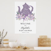 Poster Panneau de bienvenue pour Baby Shower violet pour  (Cuisine)