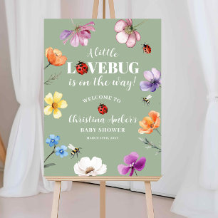Poster Panneau de bienvenue pour Baby Shower Wildflower L