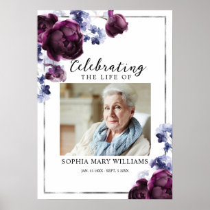 Poster Panneau de bienvenue pour célébration de vie avec 