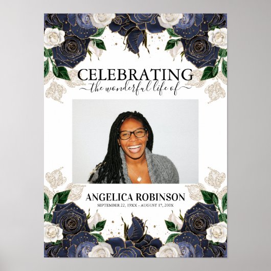 Poster Panneau de bienvenue pour des funérailles avec pho (Devant)