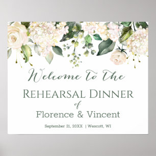 Poster Panneau de bienvenue pour dîner de répétition flor