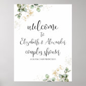 Poster Panneau de bienvenue pour douche de couples à la v (Devant)