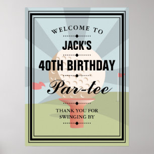 Poster Panneau de bienvenue pour fête d'anniversaire de g