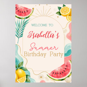 Poster Panneau de bienvenue pour fête d'anniversaire d'ét