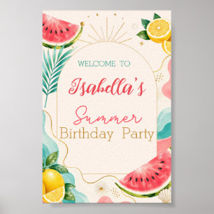 Poster Panneau de bienvenue pour fête d'anniversaire d'ét