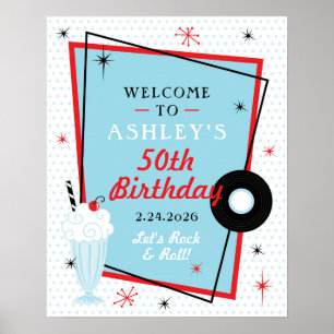Poster Panneau de bienvenue pour fête d'anniversaire Sock