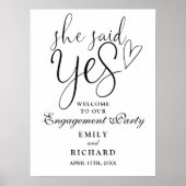 Poster Panneau de Bienvenue pour Fête de Fiançailles Elle (Devant)