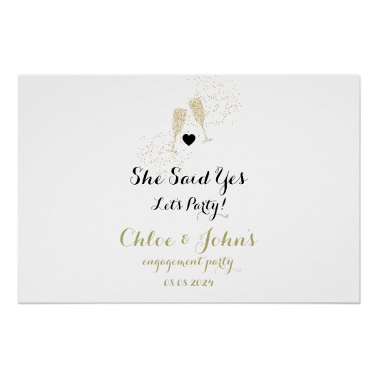 Poster panneau de bienvenue pour fête de fiançailles, pan (Devant)