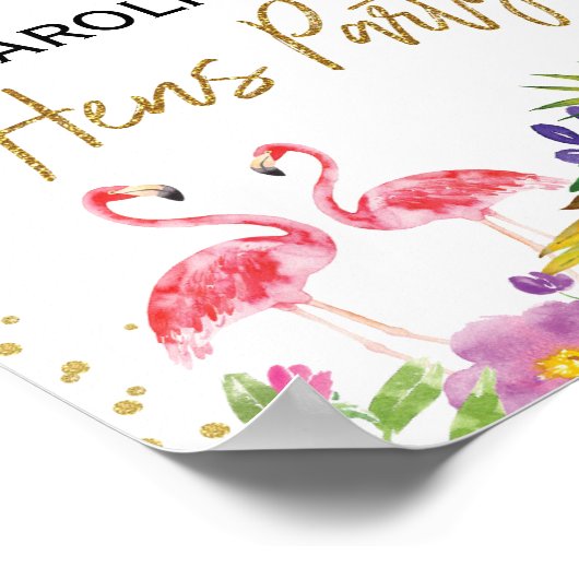 Poster Panneau de bienvenue pour fête de poules flamant r (Coin)