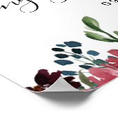 Poster Panneau de bienvenue pour fiançailles avec fleurs  (Coin)