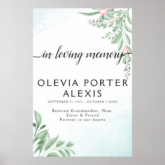 Poster Panneau de bienvenue pour funérailles au style boh (Devant)