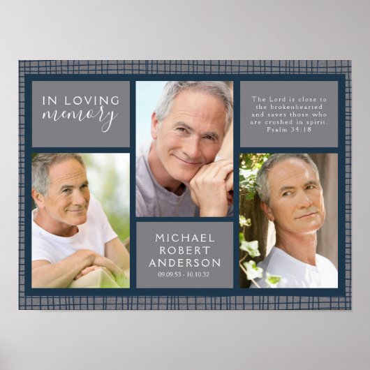 Poster Panneau de bienvenue pour funérailles masculines e (Devant)