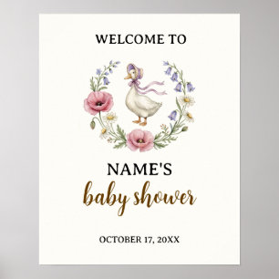 Poster Panneau de bienvenue pour la baby shower de Mère l