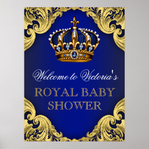 Poster Panneau de Bienvenue pour la Baby Shower du Prince