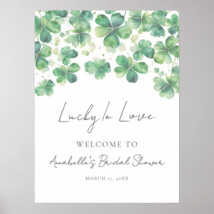 Poster Panneau de bienvenue pour la baby shower Shamrock 