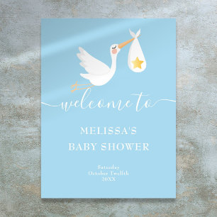 Poster Panneau de bienvenue pour la baby shower Stork Spe