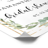 Poster Panneau de bienvenue pour la douche de mariée succ (Coin)