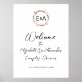 Poster Panneau de bienvenue pour la fête de douche de cou (Devant)