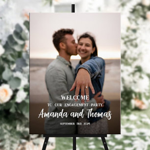 Poster Panneau de bienvenue pour la fête de fiançailles a