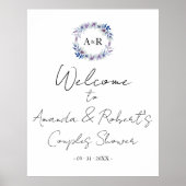 Poster Panneau de bienvenue pour la fête de mariage à mot (Devant)