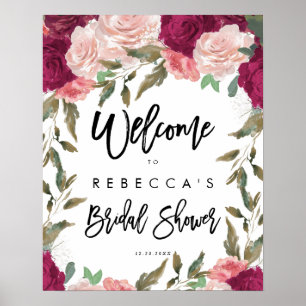 Poster panneau de bienvenue pour la fête de mariage avec