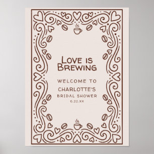 Poster Panneau de bienvenue pour la fête de mariage Love