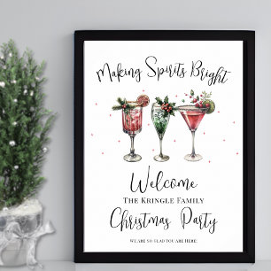 Poster Panneau de bienvenue pour la fête de Noël des vaca